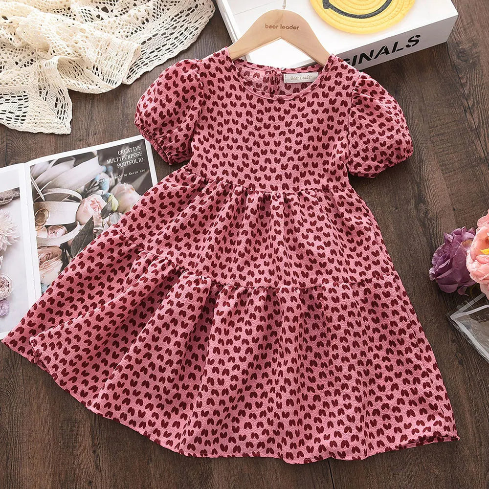 Vestido Boho de verano con bordado de flores para niñas, estilo retro, con mangas volantes, de princesa, ropa informal para niñas de 2 a 6 años