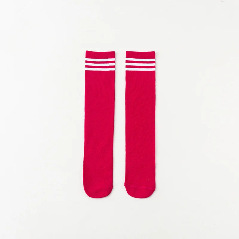 Calcetines para niños, calcetines a rayas para estudiantes, calcetines hasta la pantorrilla para niñas, calcetines de estilo universitario, accesorios de ropa para niños