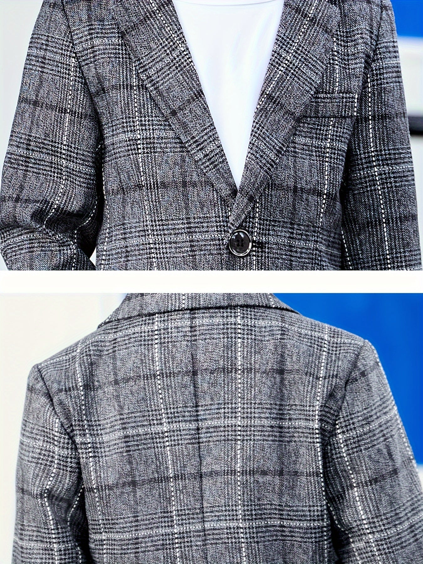 Traje de dos piezas de bodas para niño, Conjunto informal de blazer y pantalón a cuadros